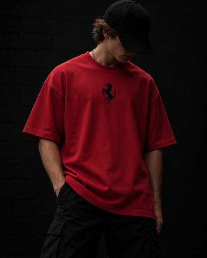 LaFerrari Prancing Horse Embroidered Oversized Tee