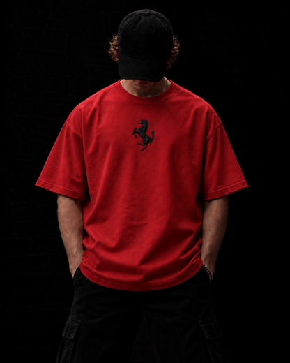 LaFerrari Prancing Horse Embroidered Oversized Tee