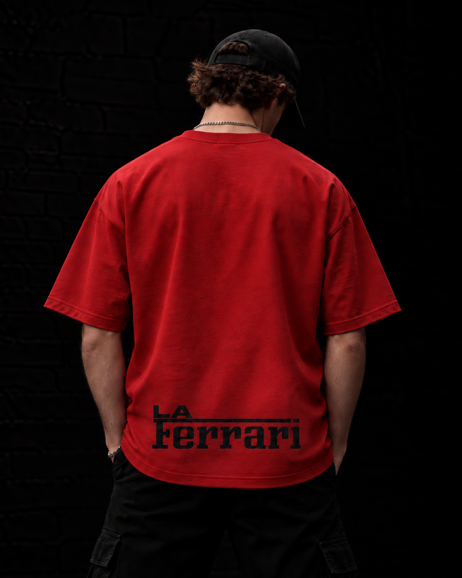 LaFerrari Prancing Horse Embroidered Oversized Tee