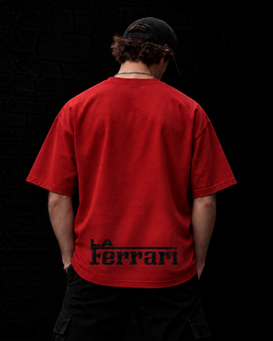 LaFerrari Prancing Horse Embroidered Oversized Tee